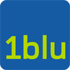 Logo Webhosting, Homepage, Server, Onlinespeicher, Webbaukasten & Domains: 1blu